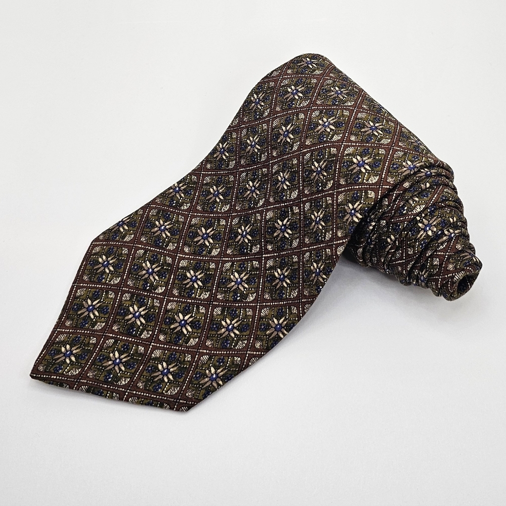 Valentino Cravatte Vintage Floral & Geometric Silk Tie